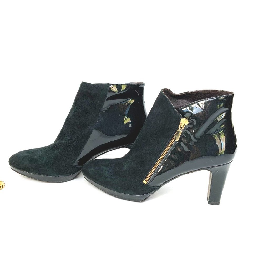 Miryan Spain Black Suede & Patent Leather Hills Ankle Boots Sz 9 (40) - Picture 6 of 16